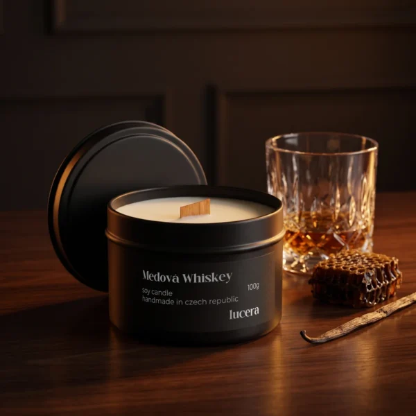 MEDOVÁ WHISKEY – testovací svíčka v aranžmá | Lucera